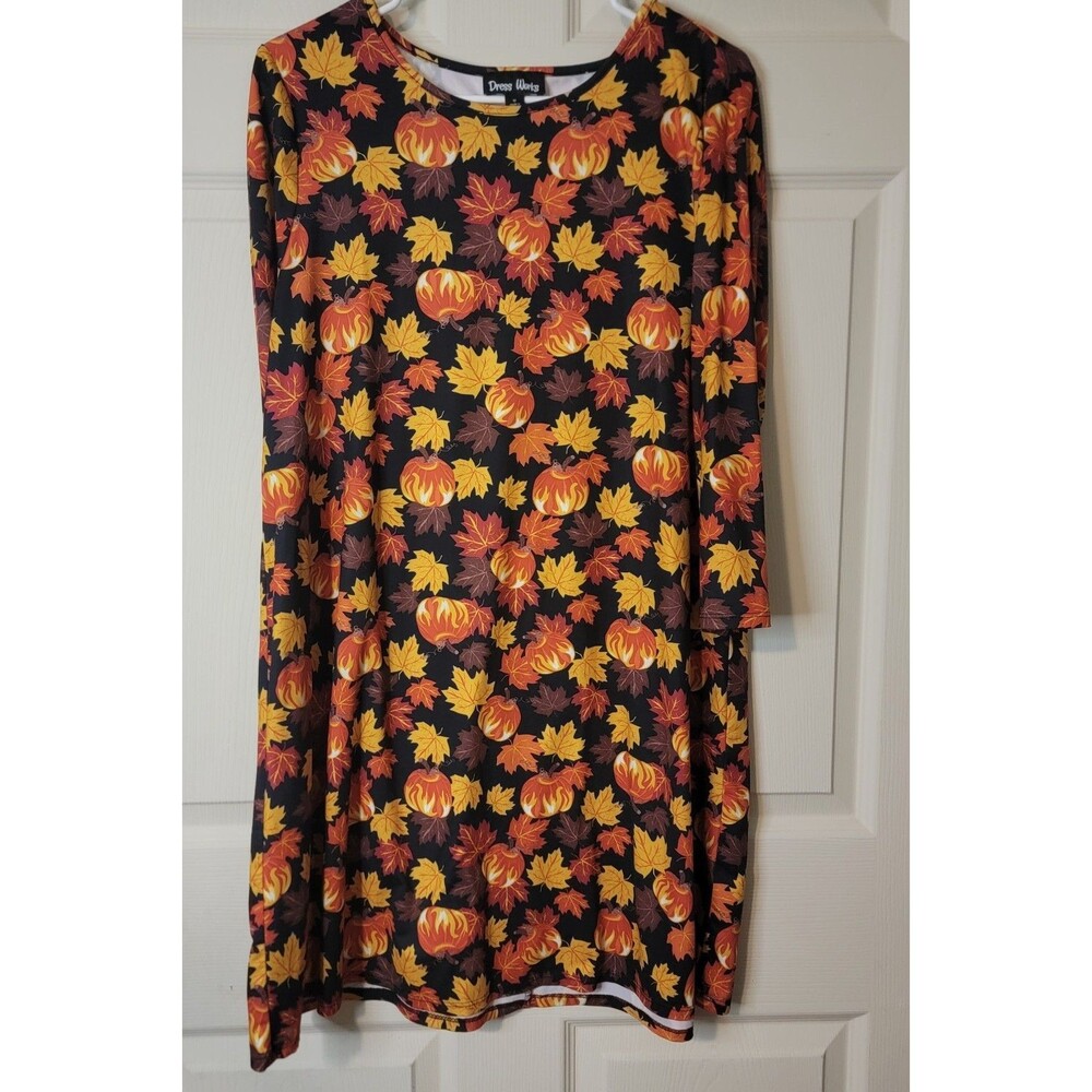 Dress Works Dress Womens Medium Long Sleeve Fall Pumpkin